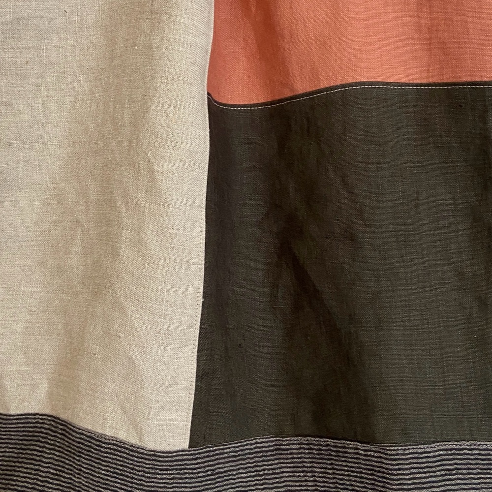 Colorblock Linen and Cotton Tote Bag - Picture 3 of 9